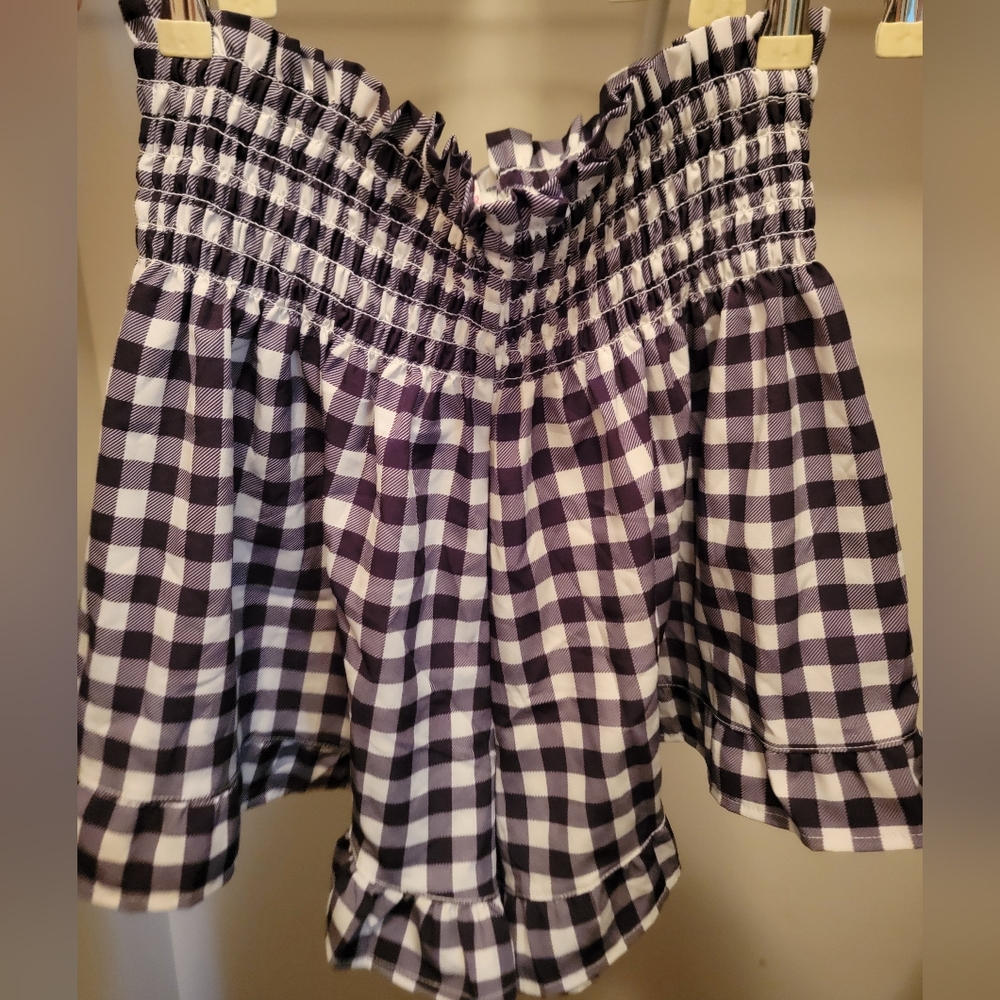 Jess Lea Sunny Strolls High Waisted Shorts- Black Gingham - Size XL